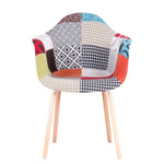 Chaises Fauteuil Patchwork Rouge