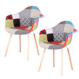 Chaises Fauteuil Patchwork Rouge