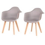 Chaises Scandinaves Avec Accoudoirs Grises