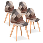 Chaises Scandinaves Patchwork Marron