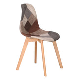 Chaises Scandinaves Patchwork Marron