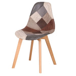 Chaises Scandinaves Patchwork Marron