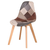 Chaises Scandinaves Patchwork Marron