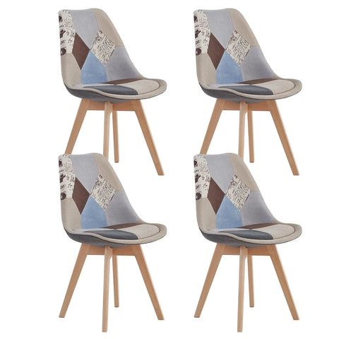 Chaises Scandinaves Patchwork Marron