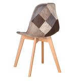 Chaises Scandinaves Patchwork Marron