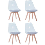 Chaises Transparentes Pieds Bois Lot De 4