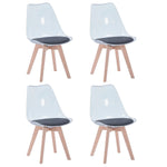 Chaises Transparentes Pieds Bois Lot De 4