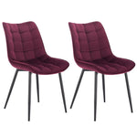 Chaises Velours Bordeaux