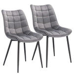 Chaises Velours Gris Clair