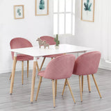 Chaises Velours Rose Pied Doré