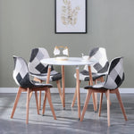 Ensemble Table Et 4 Chaises Scandinave Patchwork Gris