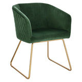 Fauteuil Velours Vert Olive