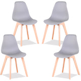 Lot 4 Chaises Scandinaves Sans Coussin Gris