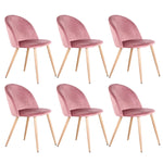 Lot 6 Chaises Velours Rose