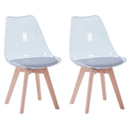 Lot De 2 Chaises Scandinaves Transparentes Grises