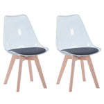 Lot De 2 Chaises Scandinaves Transparentes Noires