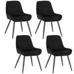 Lot De 4 Chaises Velours Noir