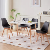 Table En Bois Avec Chaise Moderne Noires